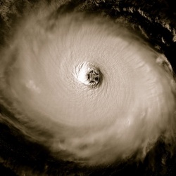 A hurrikán szeme.