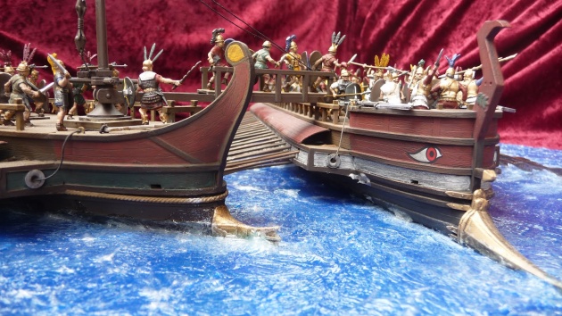 A jellegzetes ókori hadihajók modellje