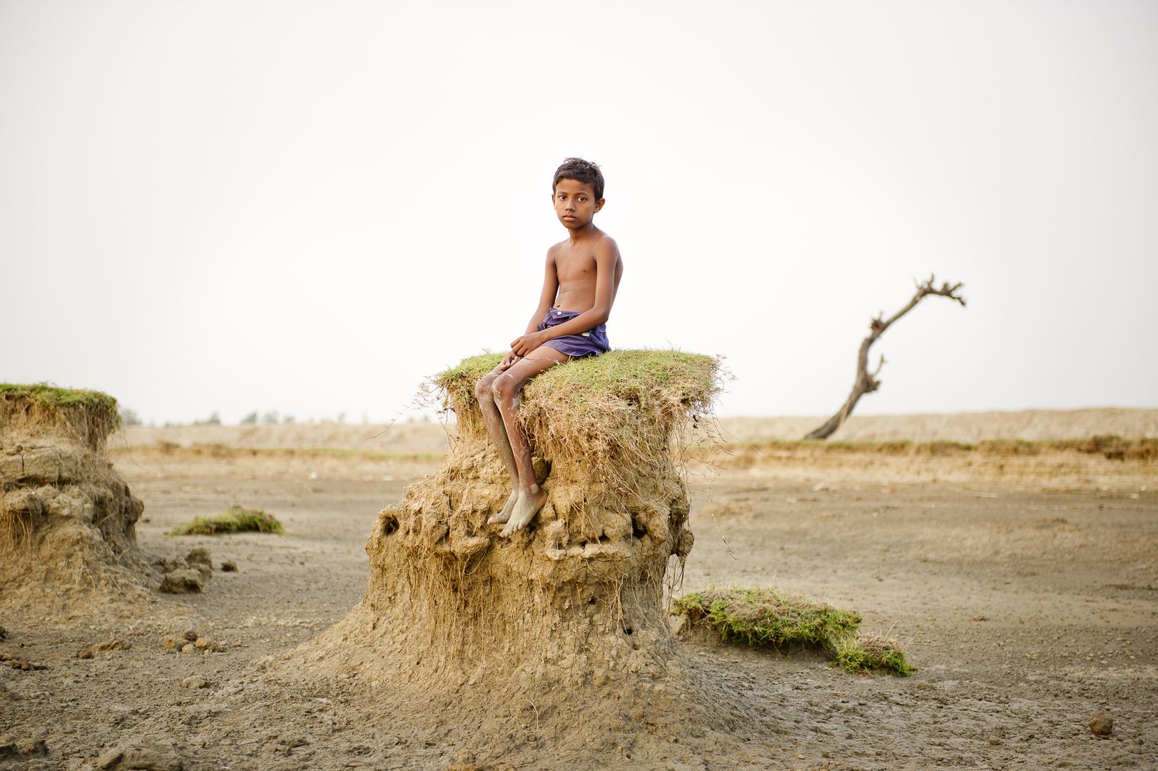 A globális felmelegedés miatt teljesen kiszáradt Ghoramara-sziget, Bengália nyugati részén (Fotó: Daesung Lee)