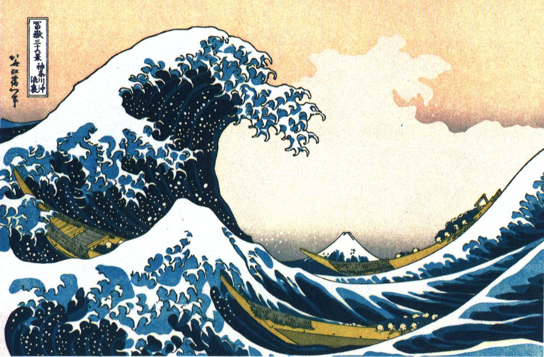 Katsushika Hokusai cunami ábrázolása