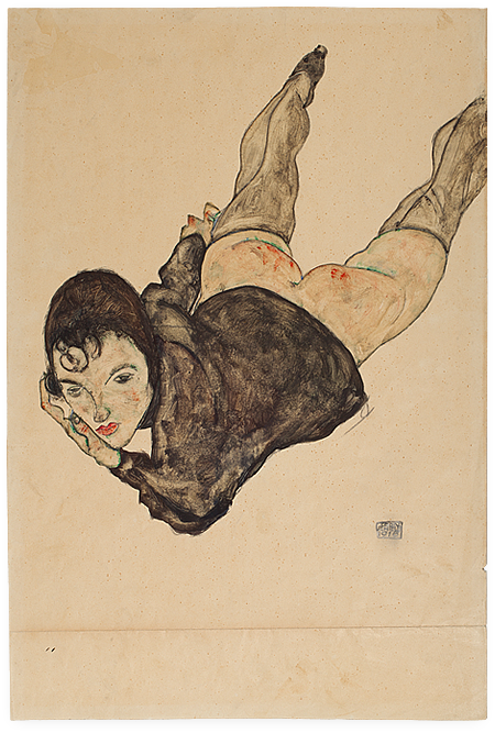 Egon Schiele: Fekvő nő (Fotó: auctionata.com)