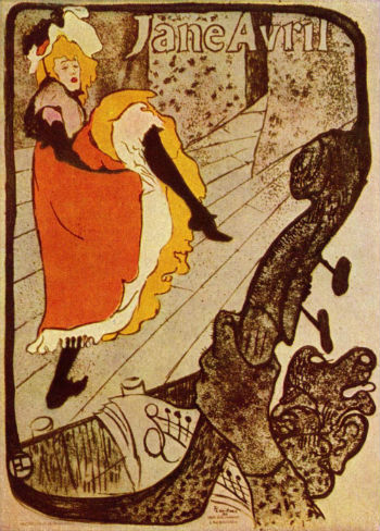 Henri de Toulouse-Lautrec által festett plakát a 19. század egyik leghíresebb kánkán táncosáról