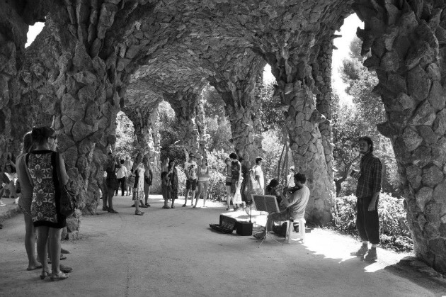 Utcazenészek a Park Güellben (Fotó: Simay Dóra)
