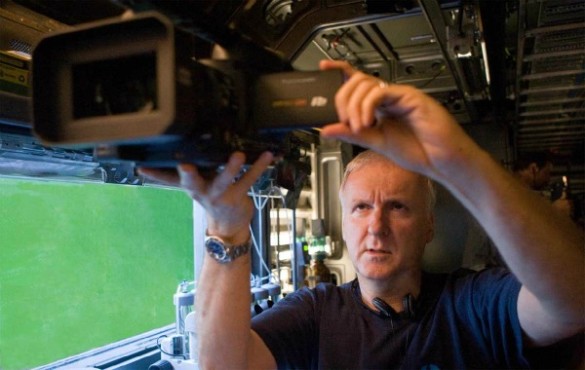 James Cameron az Avatar forgatásán (Fotó: backstageol.com)
