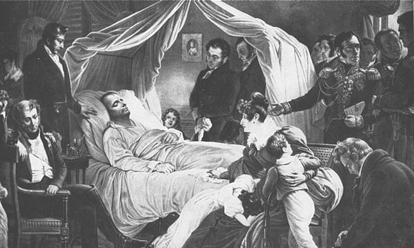 Napóleon a halálos ágyán (Fotó: napoleonguide.com)