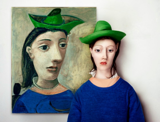 Borsi Flóra: The Real Life Models - Picasso: Nő zöld kalappal festménye alapján
