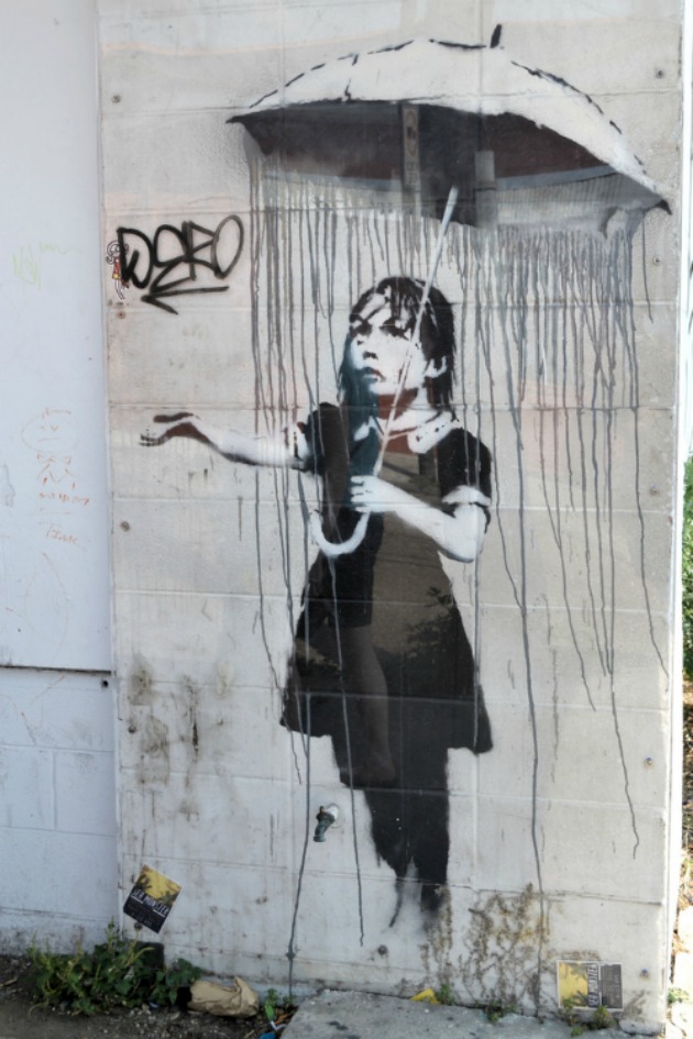 Banksy: Esernyős lány
