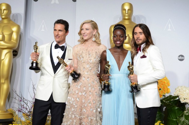 Matthew McConaughey, Cate Blanchett, Lupita Nyong’o és Jared Leto (Fotó: MTI/AP/Invision/Jordan Strauss)