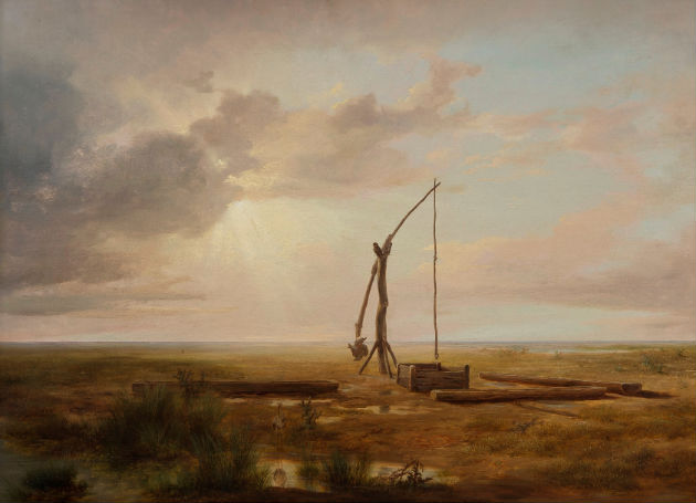 Markó Károly - Magyar alföldi táj gémeskúttal, 1853, olaj, vászon, MNG