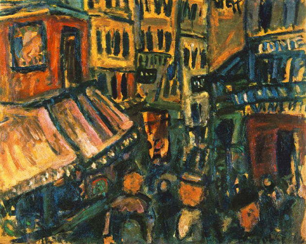 Párizsi utca (1926; olaj, vászon, 73,5 x 91,5 cm; Magántulajdon, Budapest)