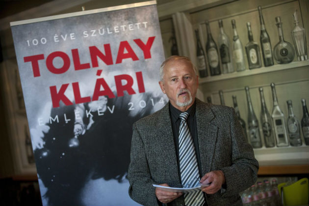 Góg János költő a Tolnay 100 elnevezésű programsorozat sajtótájékoztatóján Budapesten (Fotó: Hirado.hu/MTI/Marjai János)