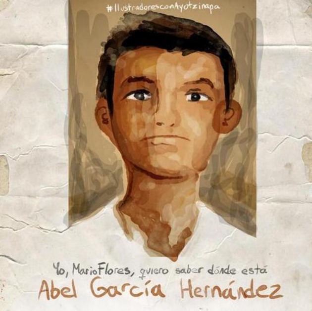 Én, Mario Flores tudni akarom, hol van Abel García Hernández (Fotó: ilustradoresconayotzinapa.tumblr.com)