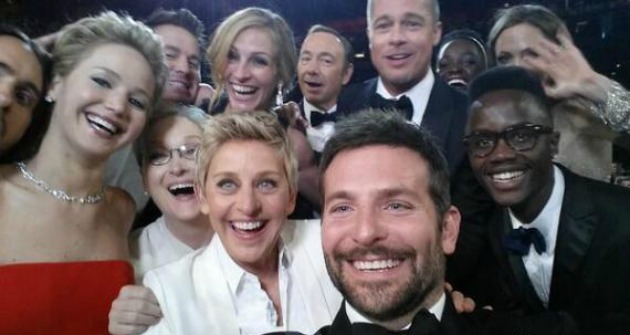 A híres Oscar szelfi (Fotó: Ellen Degeneres/Twitter)