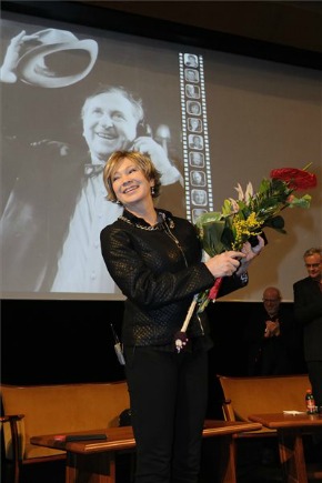Udvaros Dorottya a díjátadón (MTI Fotó: Kelemen Zoltán Gergely)