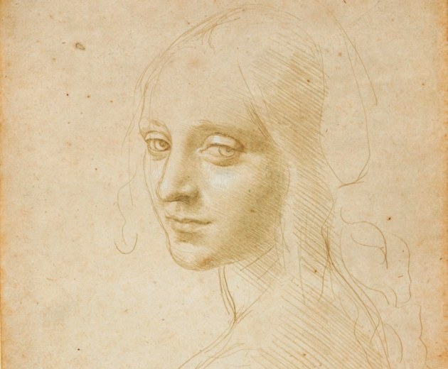 Leonardo da Vinci: Angyalfej-tanulmány (Forrás: muscarelle.org)