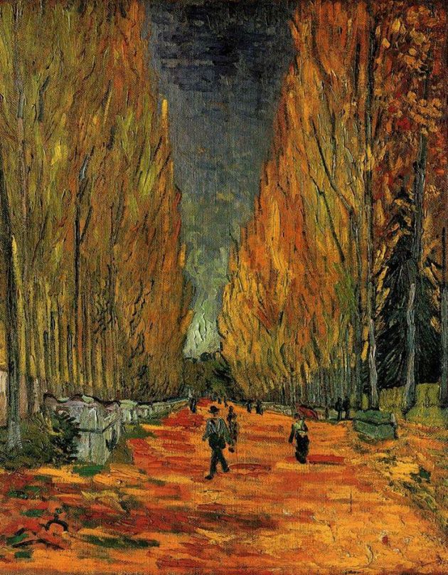 Vincent van Gogh: L’allée des Alyscamps, 1888 (Forrás: pinterest.com)