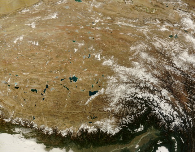 A Tibeti-fennsík (Fotó: NASA/Terra/Hirado.hu)
