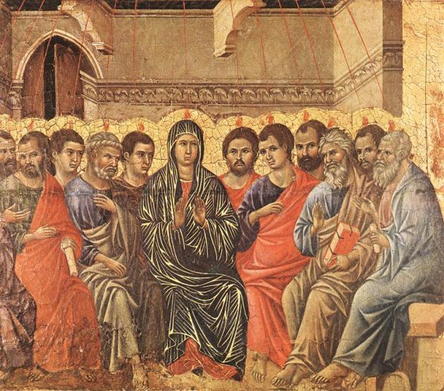 Duccio di Buoninsegna: A Szentlélek eljövetele, 1308-1311 (Forrás: wikimedia.org)
